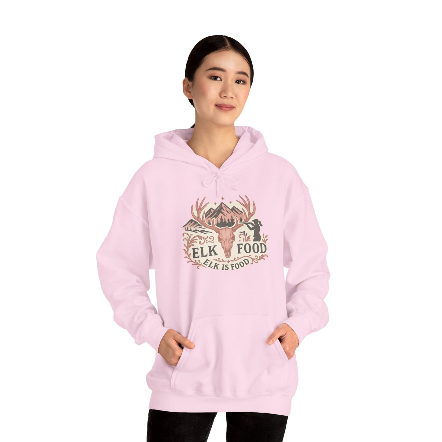 Nature-Inspired Hoodie with Elk Design