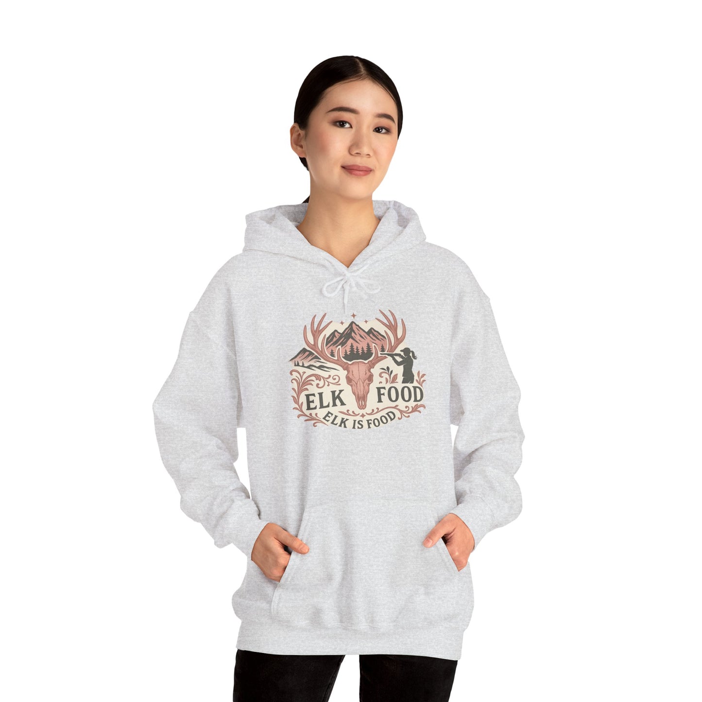 Nature-Inspired Hoodie with Elk Design