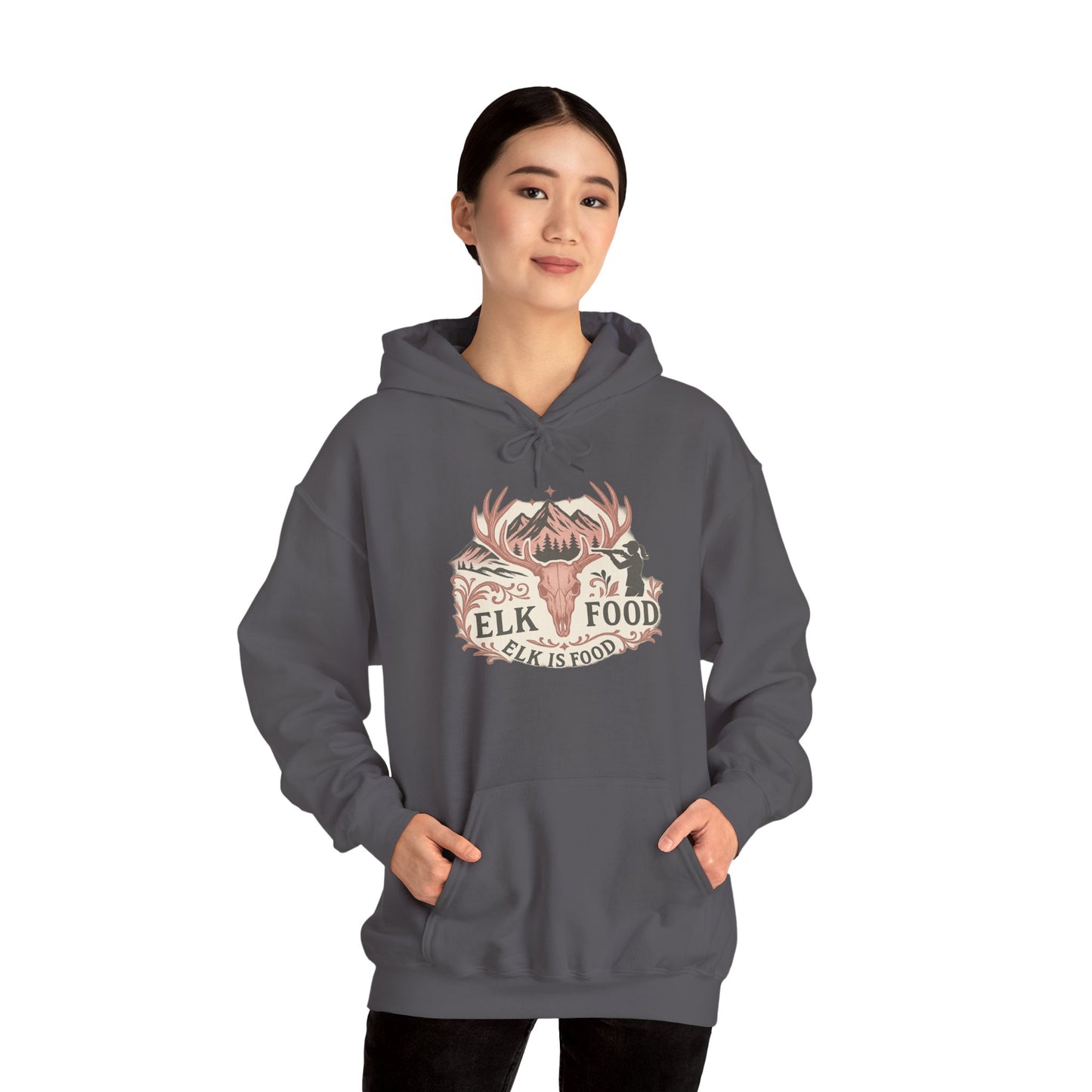 Nature-Inspired Hoodie with Elk Design