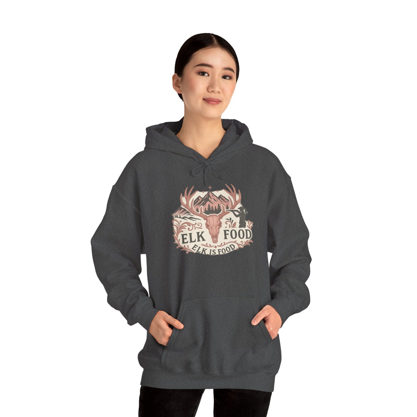 Nature-Inspired Hoodie with Elk Design