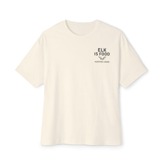 Nature-Inspired Oversized Tee, Elk Food Graphic Shirt, Unisex