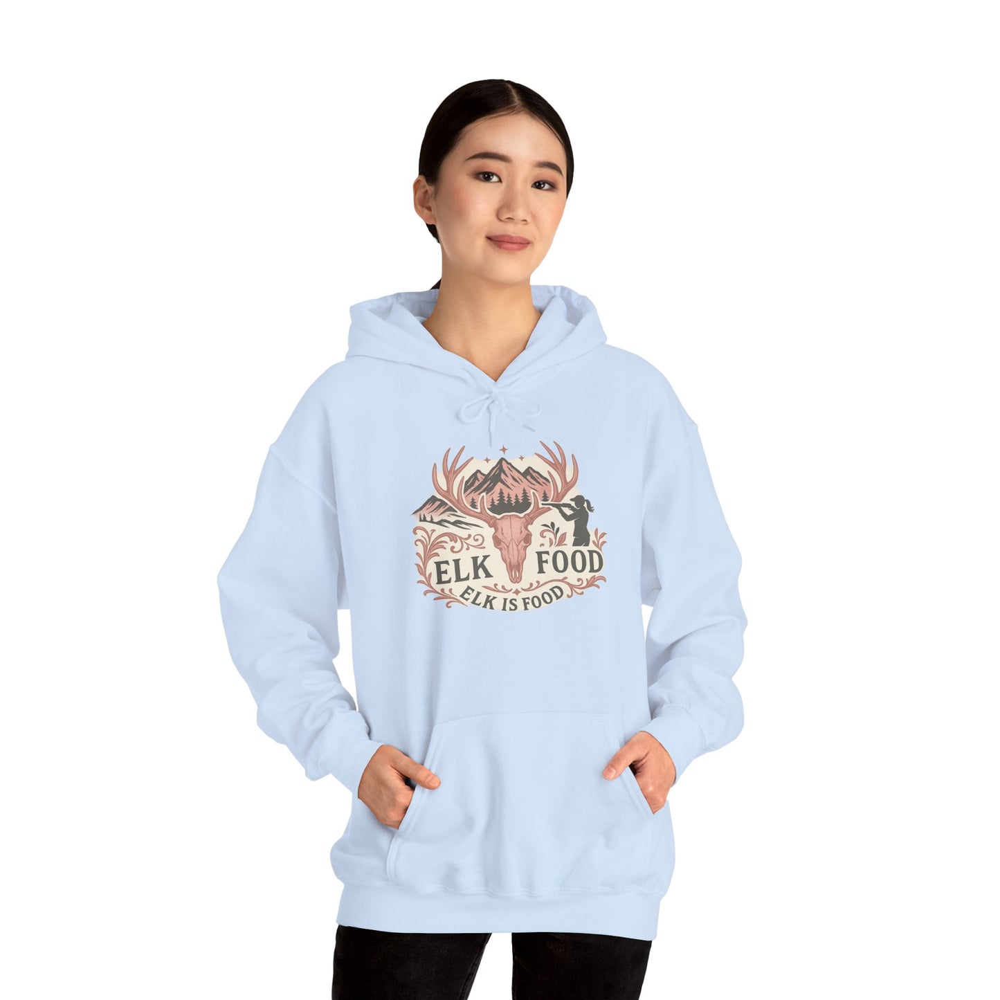 Nature-Inspired Hoodie with Elk Design