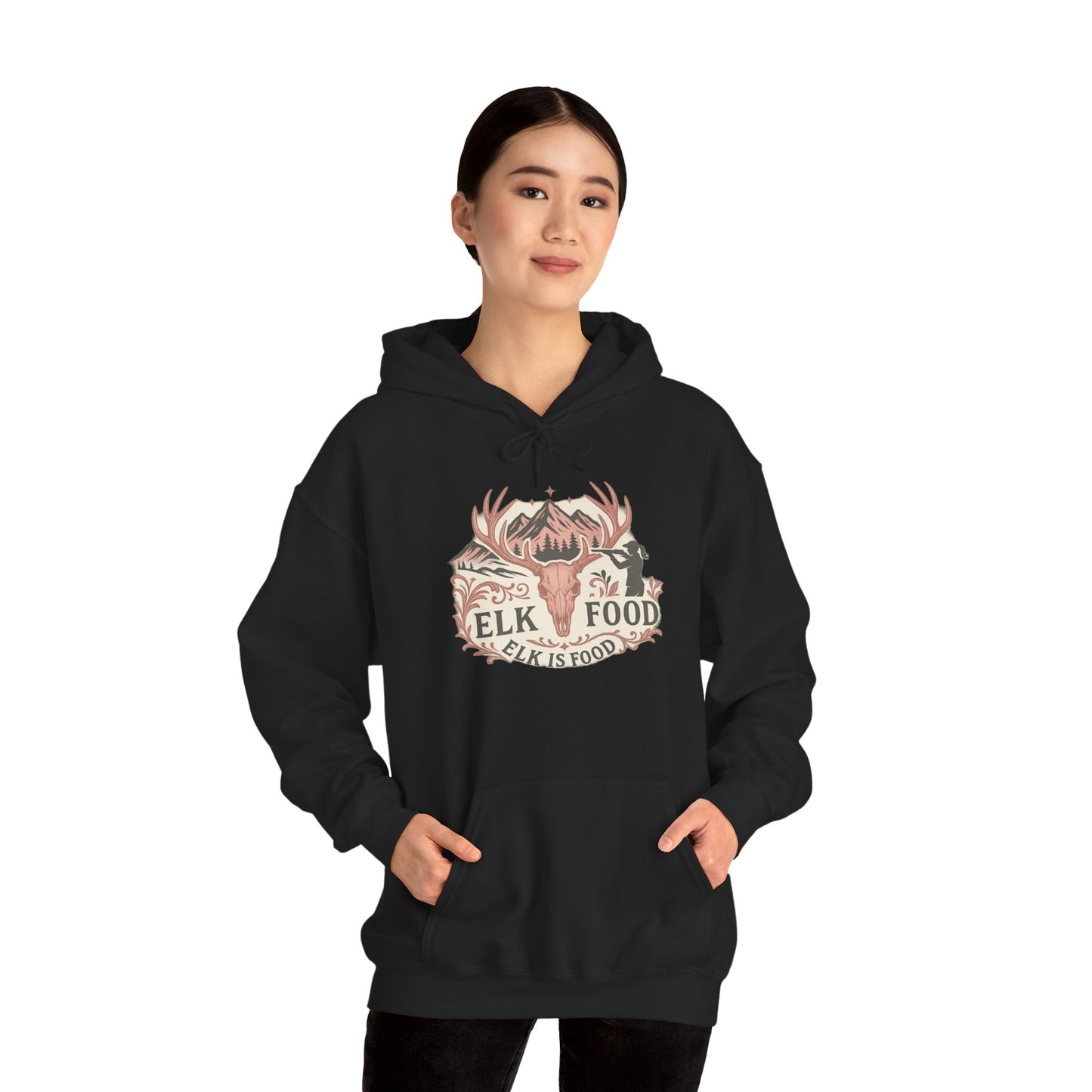 Nature-Inspired Hoodie with Elk Design