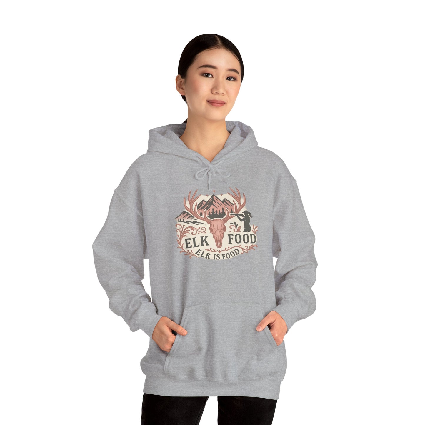 Nature-Inspired Hoodie with Elk Design