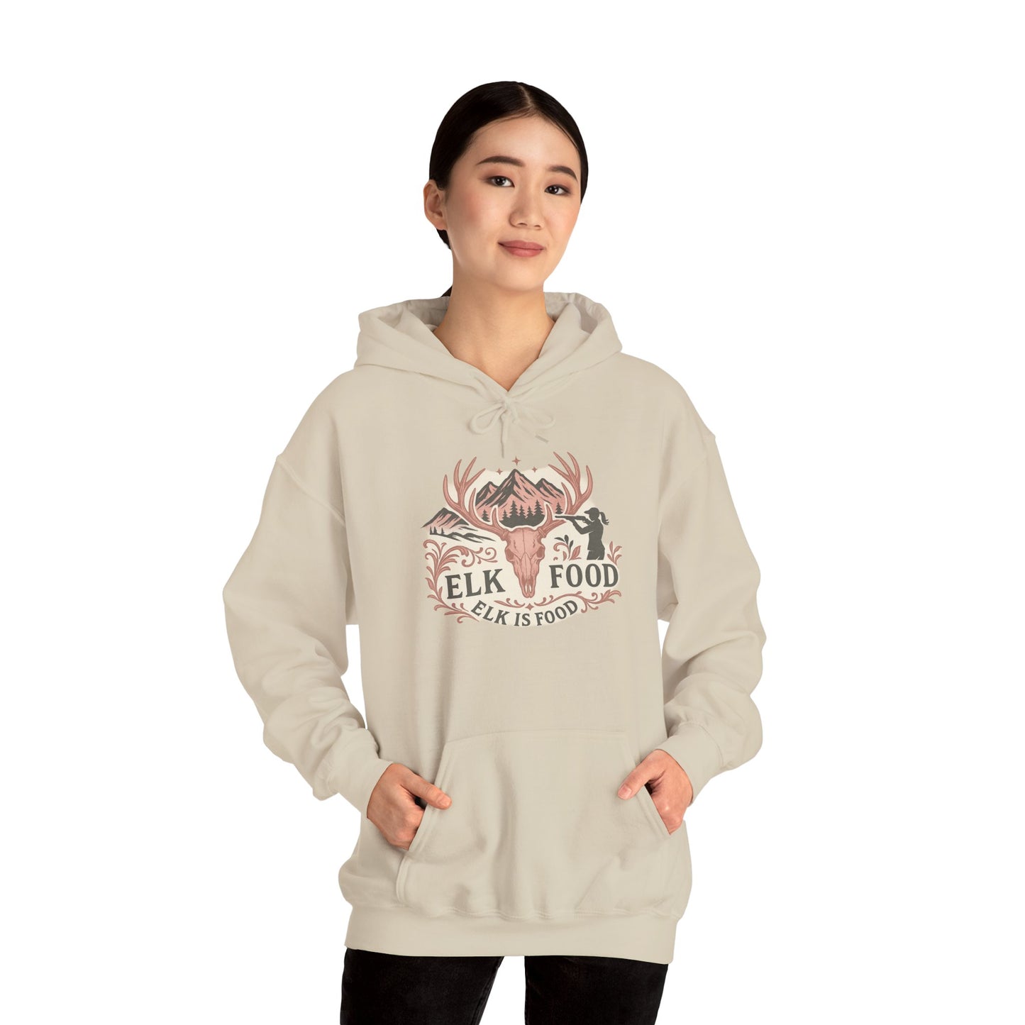 Nature-Inspired Hoodie with Elk Design