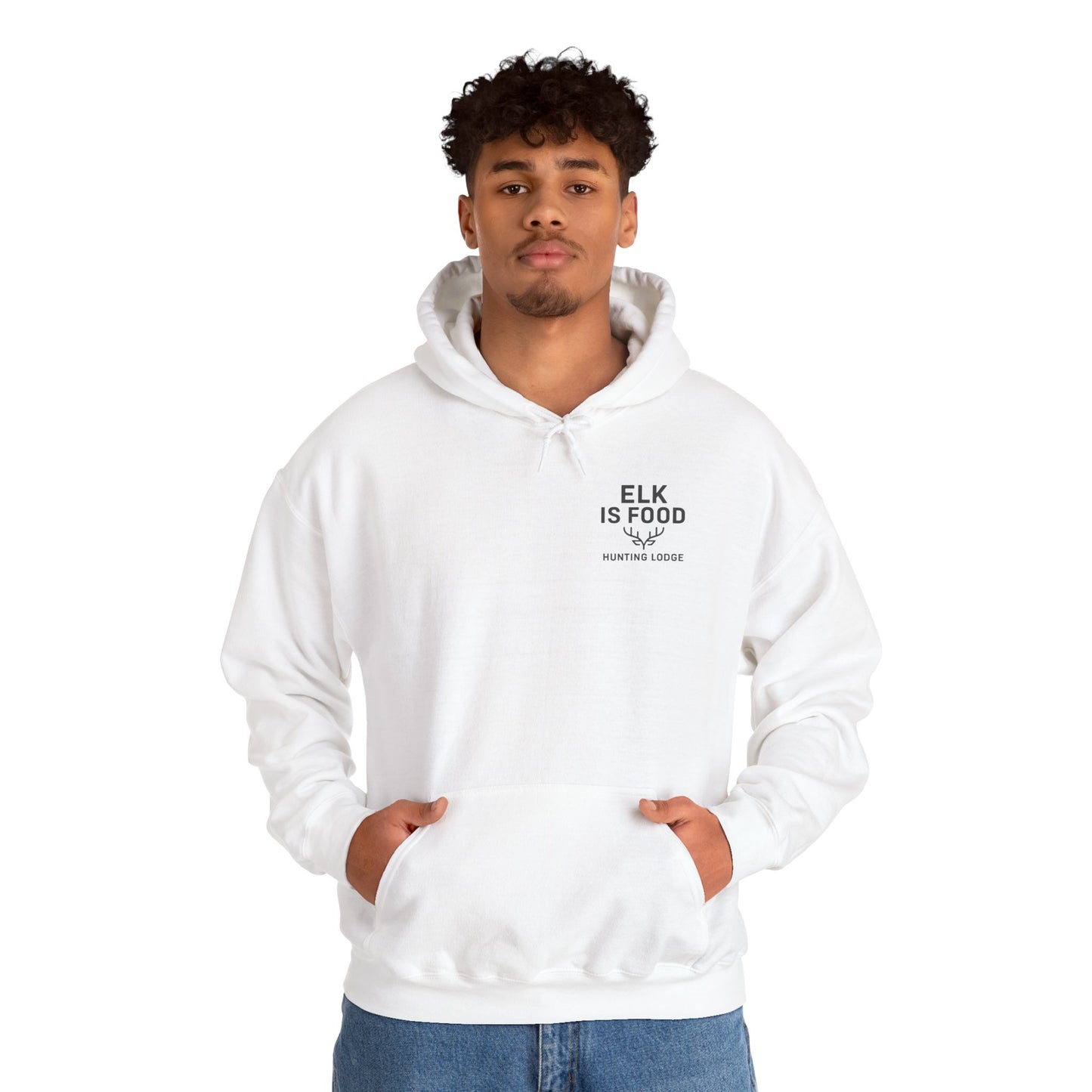 Hunting Lodge Hoodie, Elk is Food Sweatshirt, Unisex