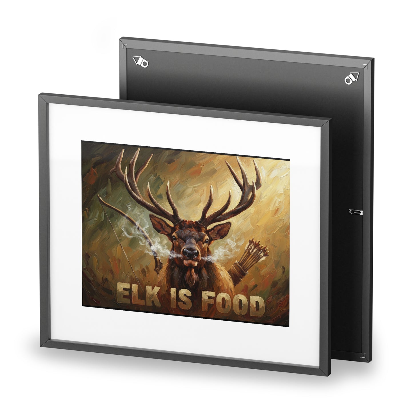 Elk Is Food Framed Poster — Rustic Hunting Art Print