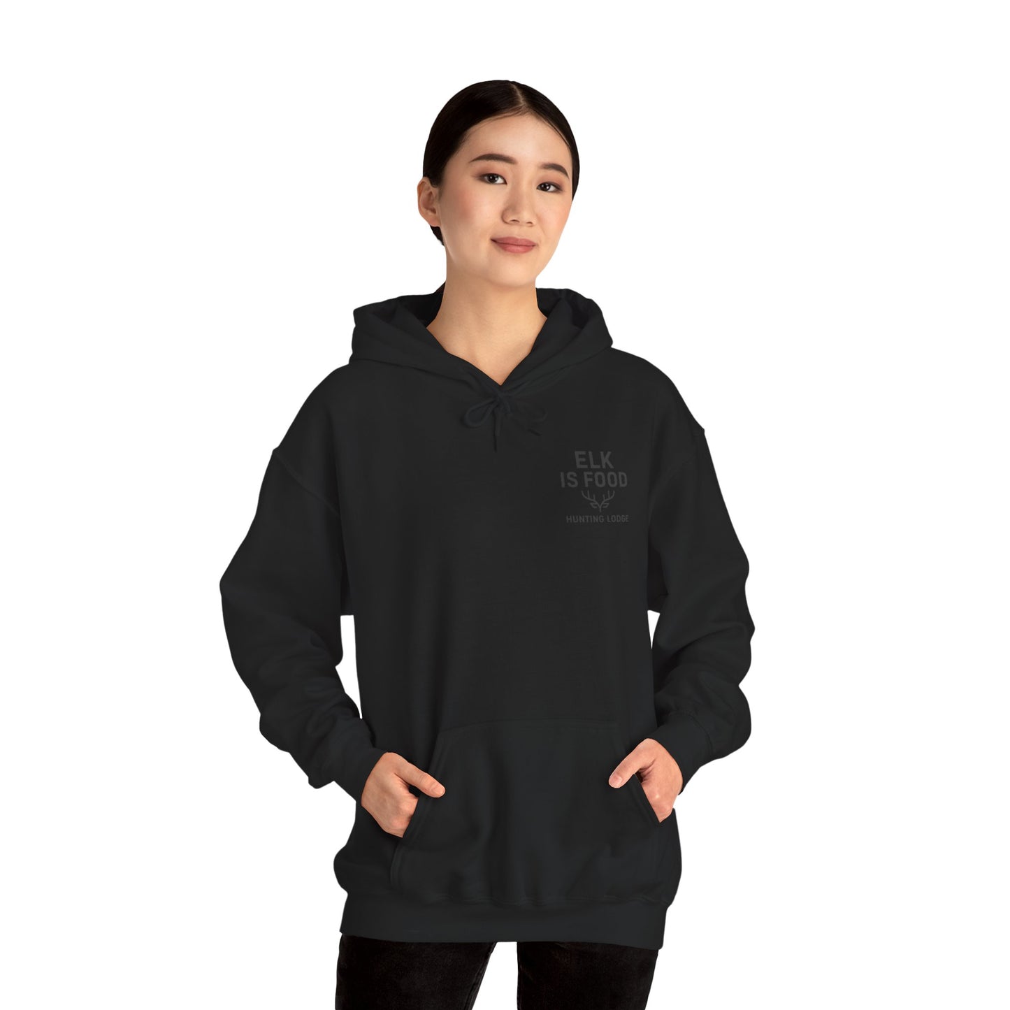 Hunting Lodge Hoodie, Elk is Food Sweatshirt, Unisex