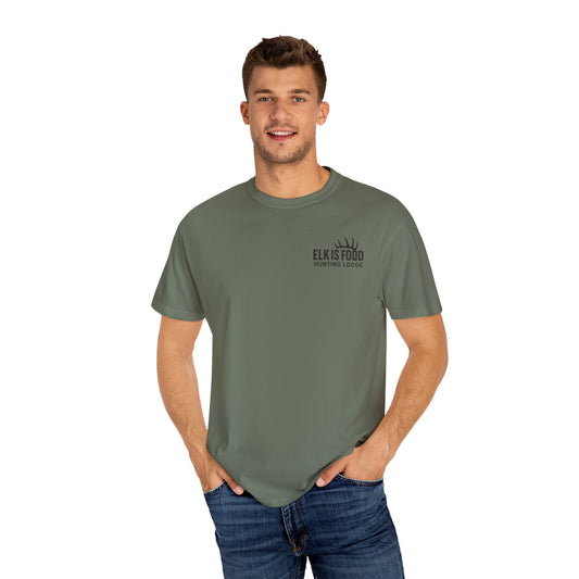 Elk Hunting Lodge T-Shirt, Unisex Graphic Tee, Outdoors Apparel
