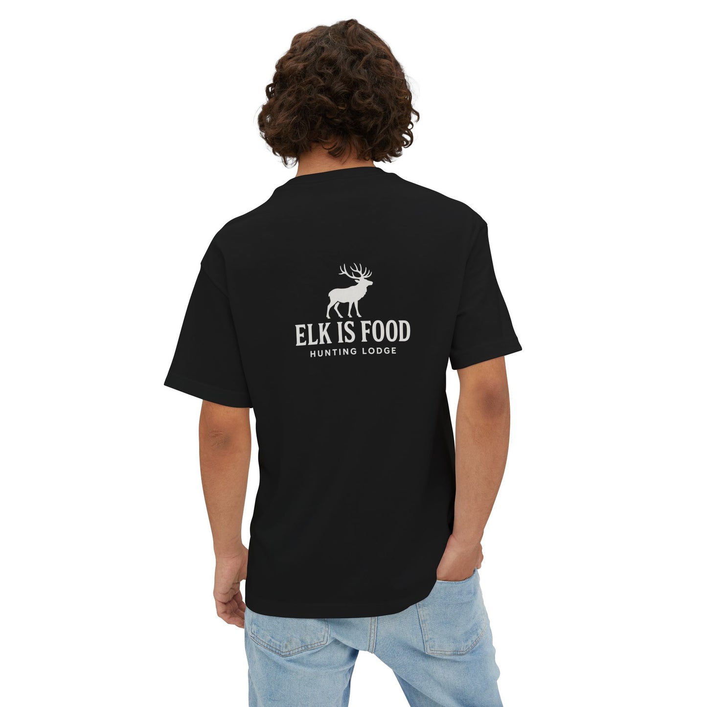 Whimsical Unisex Oversized Boxy Tee - Perfect for Outdoor Enthusiasts, Casual Wear, Elk Design,